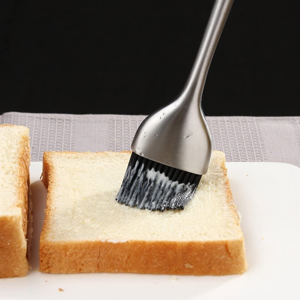 Heavy-Duty BBQ Basting Brush by HQY - Silicone Bristles with 12 Inch Stainless Steel Handle - Make Grilling Easy - 5 Year Guarantee - Image 5