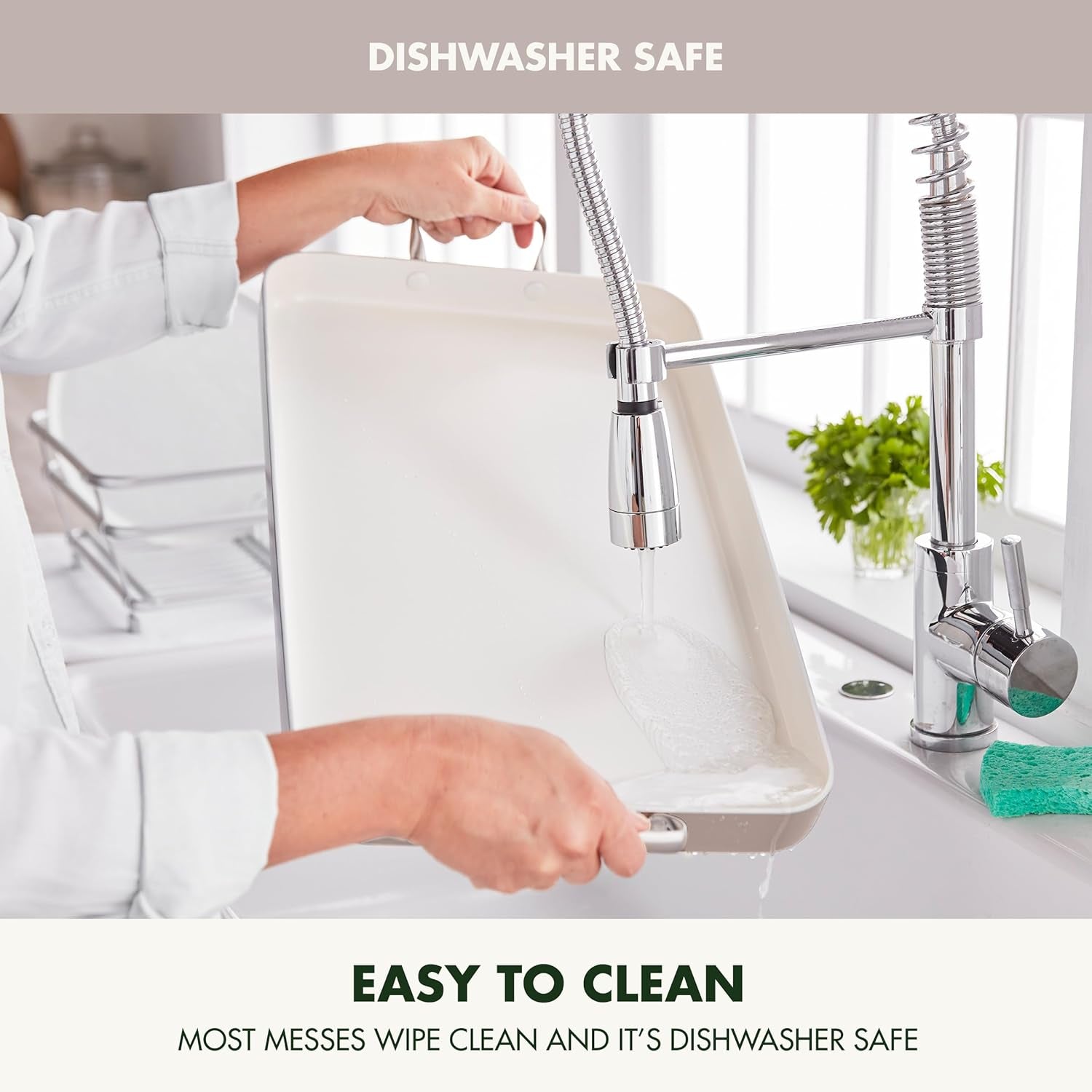 Greenpan 18 X 11 Double Burner Griddle Pan. Hard Anodized Healthy Ceramic Nonstick Pfas-Free. Stainless Steel Handles. Stovetop Cooking. Dishwasher Safe. Oven & Broiler Safe Cookware. Taupe - Image 8