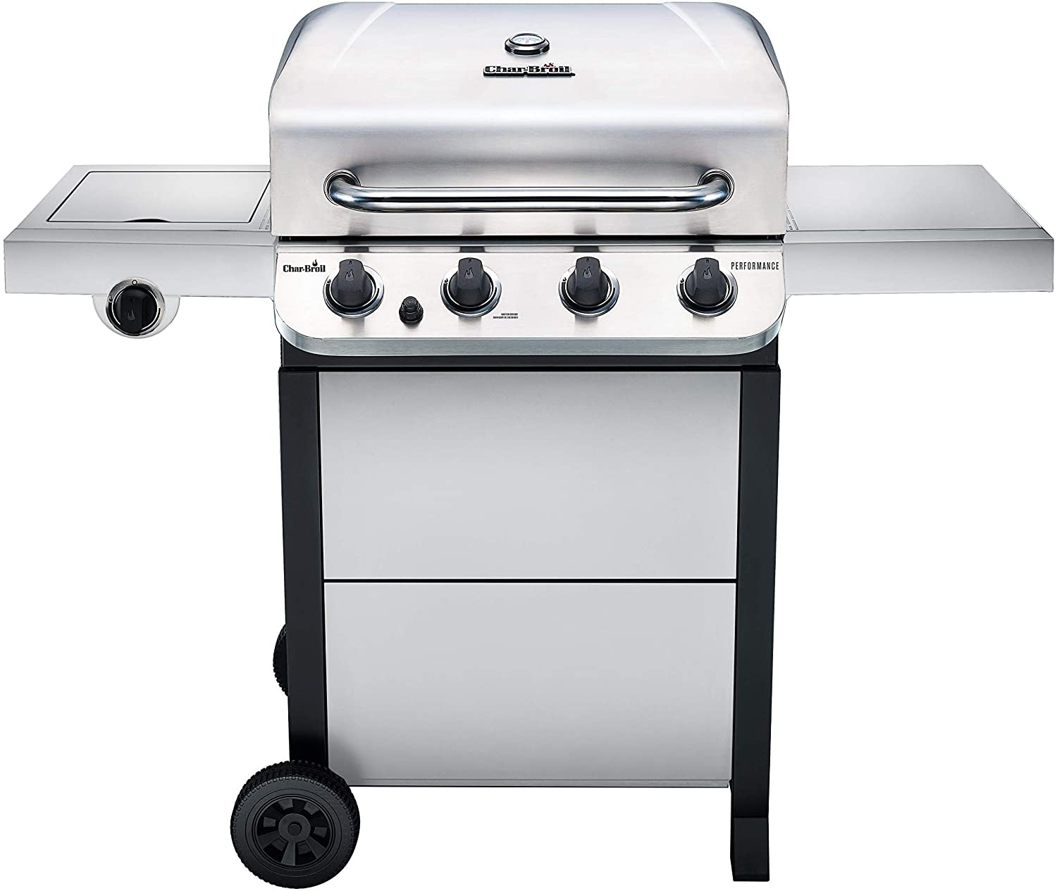 Performance Series Convective 4-Burner with Side Burner Cart Propane Gas Stainless Steel Grill - 463377319