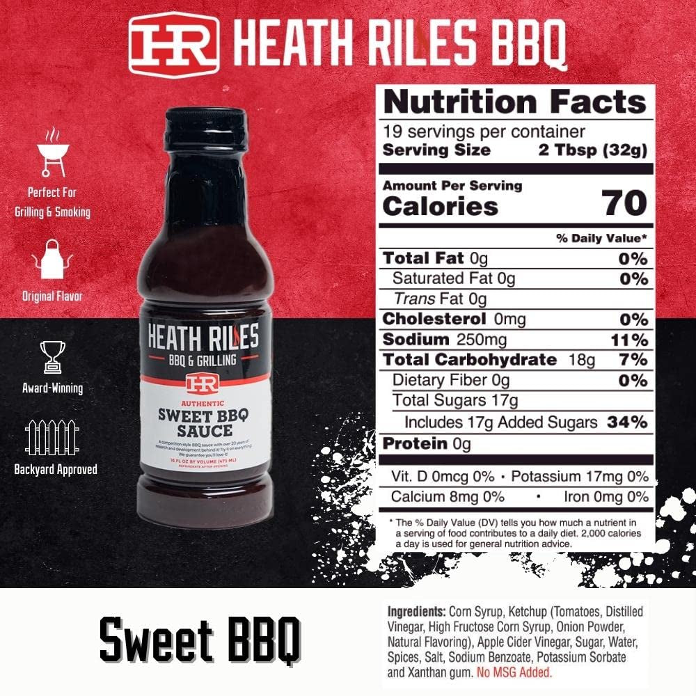 Heath Riles BBQ Sweet Barbecue Sauce. Champion Pitmaster Recipe. Bottle 16 Oz. - Image 2