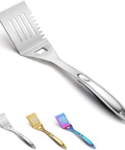 Evanda Grill Spatula. Stainless Steel Multifunction Barbecue Turner. Sturdy and Durable Handle. Heat Resistant. Great for Outdoor BBQ. Teppanyaki. Camping