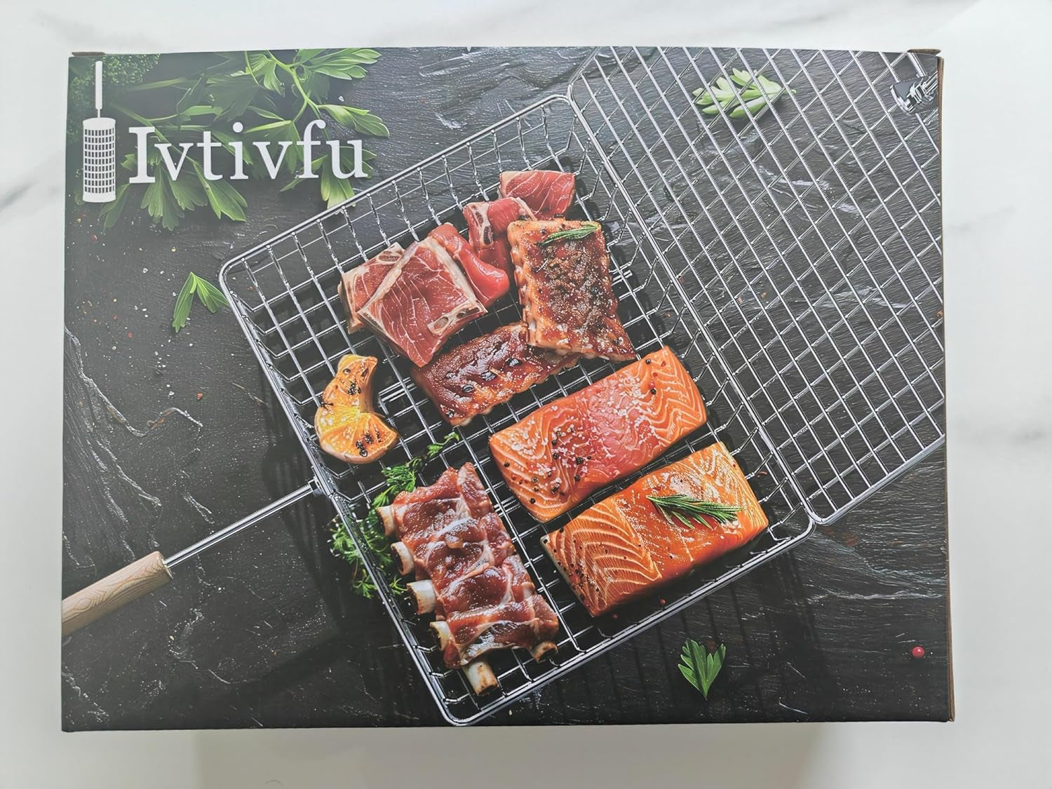 Grill Basket Set(Rectangular+Hexagon). Removable Wooden Handle. 304 Stainless Steel. Rolling Grilling Net. BBQ Accessories Tools for Vegetables Shrimp. Outdoor Cooking Camping. Birthday Gifts for Men Dad Husband - Image 12