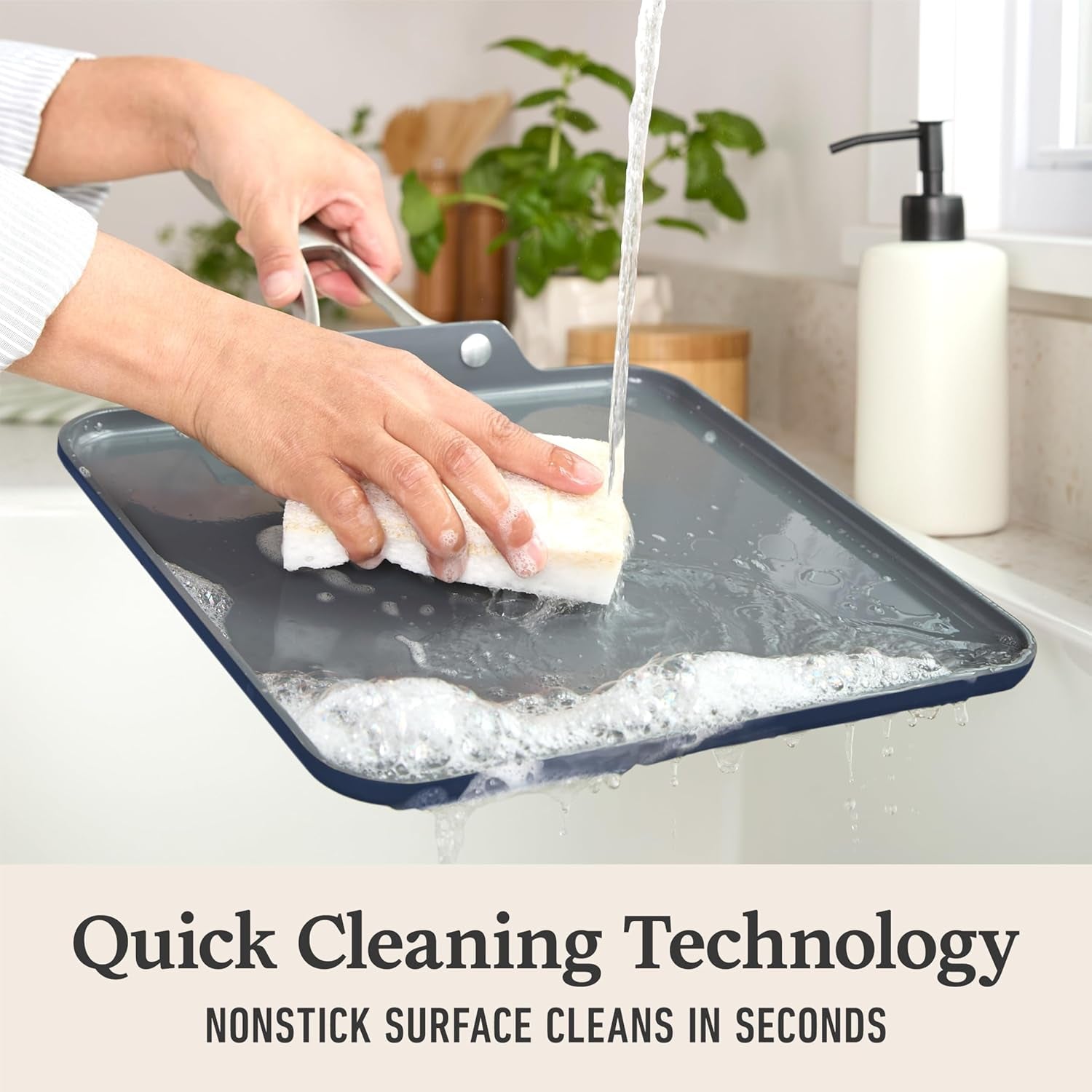 Calphalon® Premier Ceramic Nonstick 11 Square Griddle. Midnight Blue - Image 2