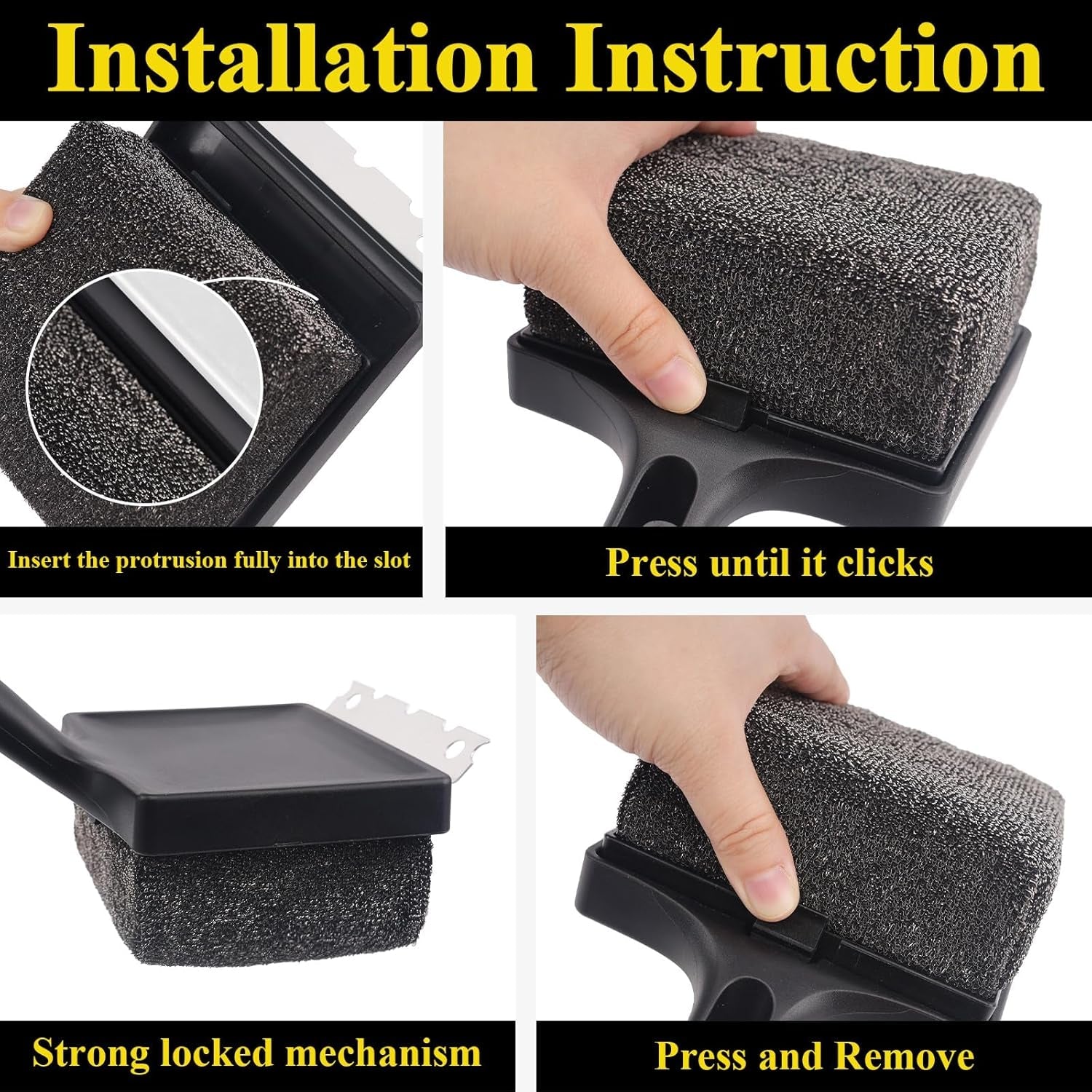 BBQ Grill Brush Bristle Free.4 in 1 Grill Brush for Outdoor Grill with Replaceable Cleaning Head.18.8 Extra Long Safe Steam Grill Cleaner Brush with Scraper.Bbq Accessories Gifts for Men - Image 6