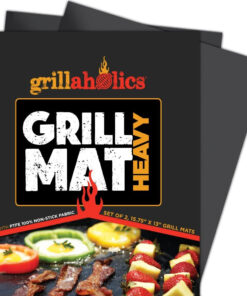 BBQ Grill Mat Heavy - 600 Degree Max Temperature Grilling Sheets - Set of 2 Grill Mats Non Stick - Lifetime Manufacturer Warranty
