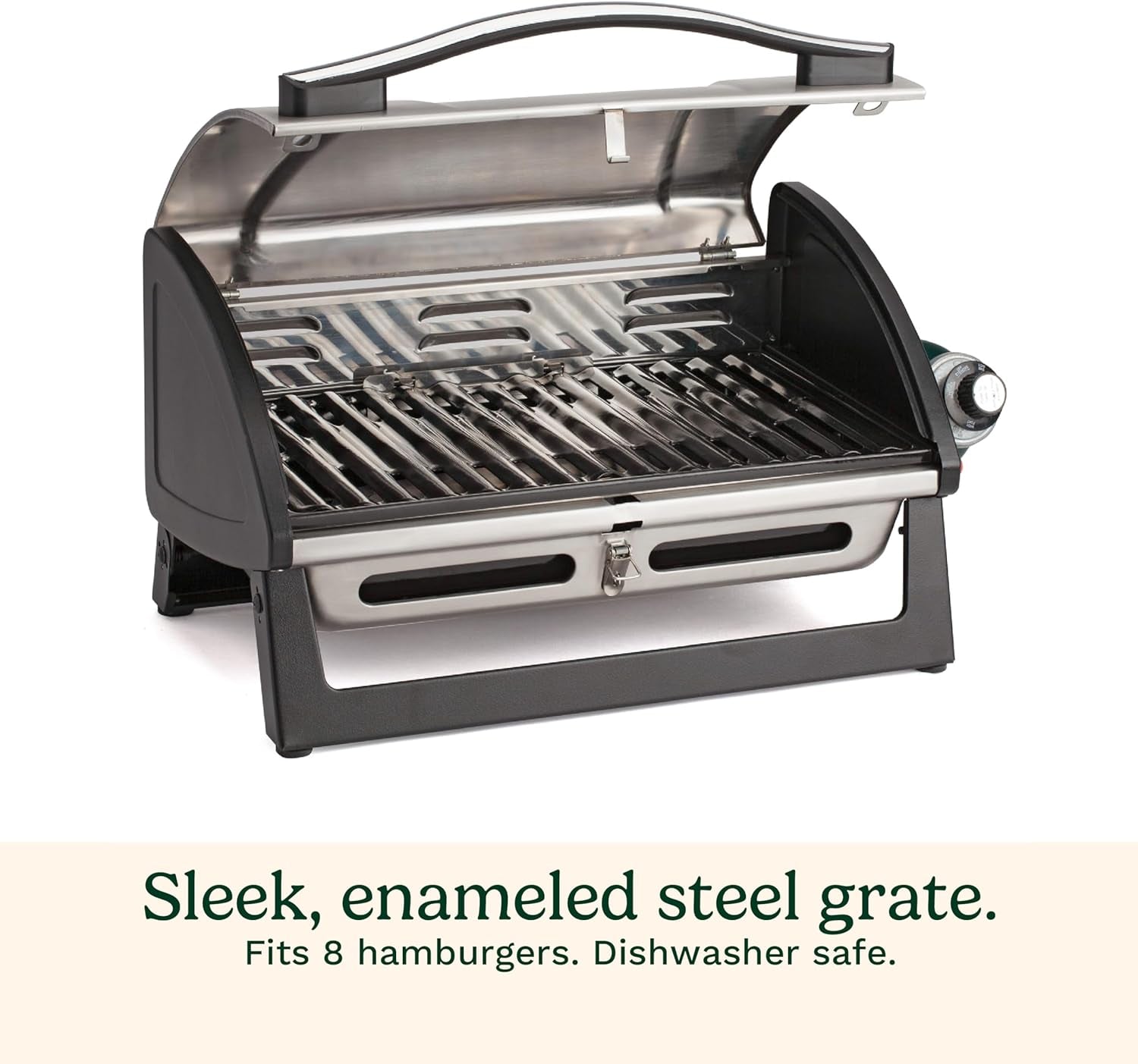 Cuisinart Grillster Portable Gas Grill. Stainless Steel Compact BBQ Grill with Locking Lid for Easy Transport. 8000 BTU Propane Grill with Dishwasher Safe Cooking Grate. Small Grill for Camping & Bbqs - Image 3