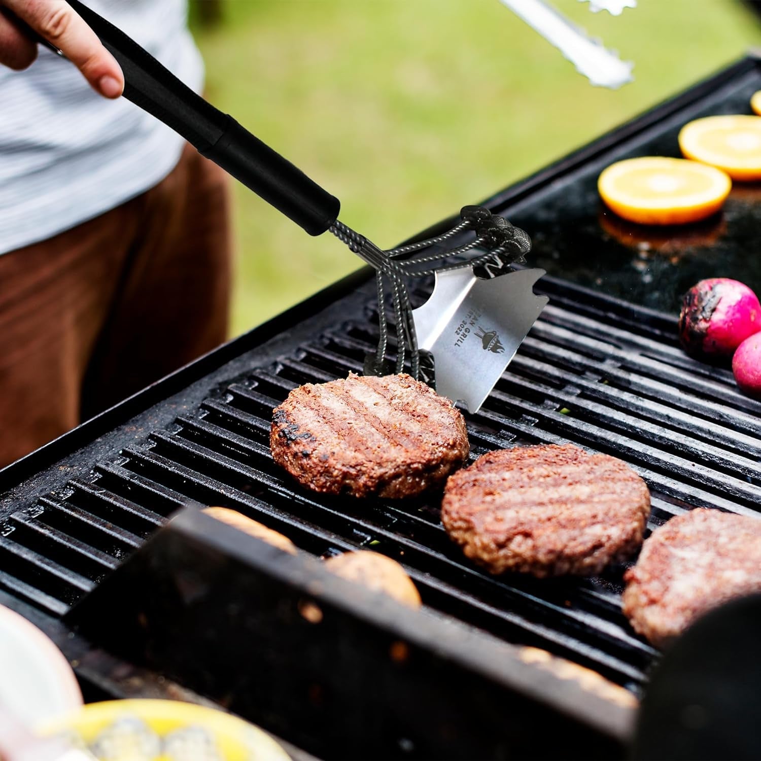 Clean Grill Superior BBQ Grill Brush - Efficient. Safe Wire Bristle Barbecue Cleaning Tool - Extra Strong Cleaner. for Grill Lovers. Ideal for Cleaning Any BBQ Grill - Image 7