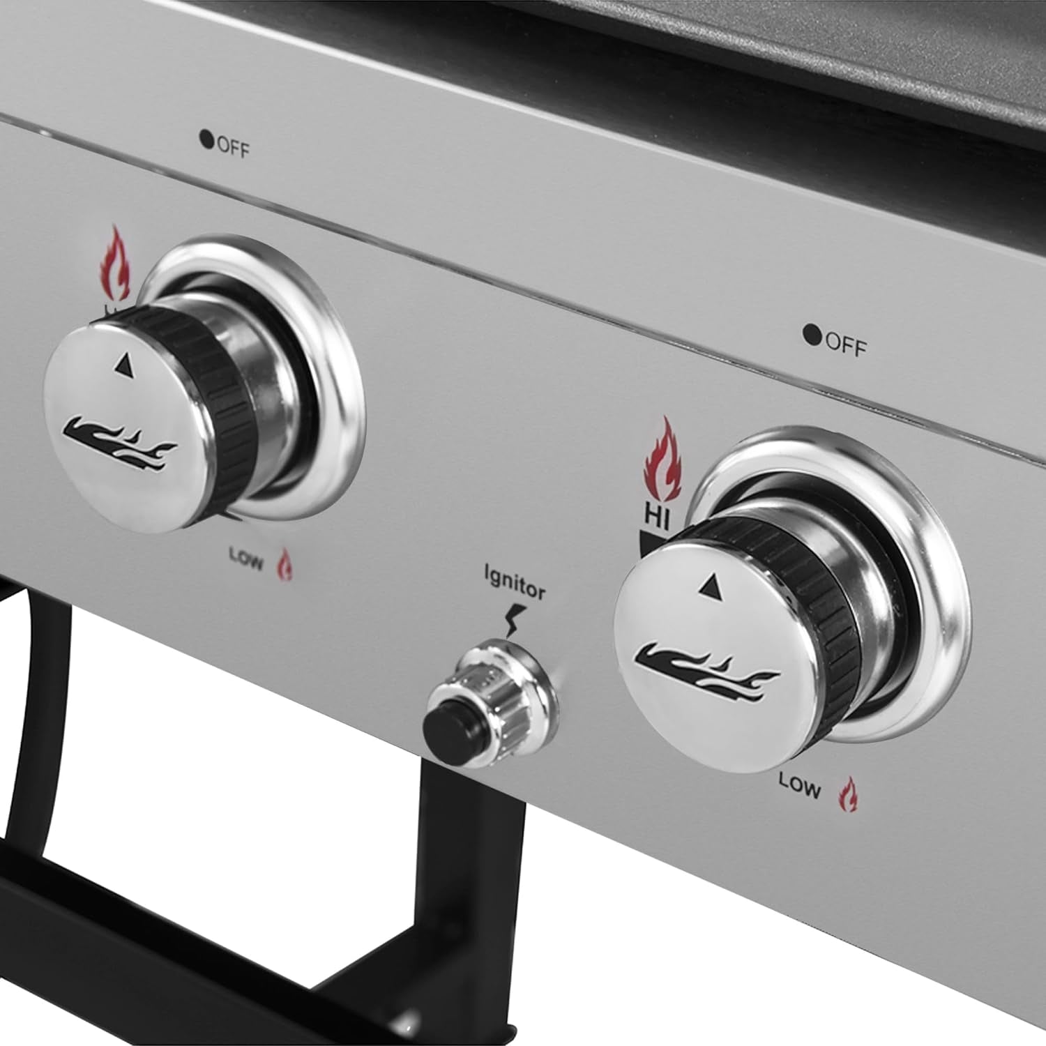 GB4001B 4-Burner Flat Top Gas Grill 52000-BTU Propane Fueled Professional Outdoor Griddle 36Inch Backyard Cooking with Side Table. Black - Image 11