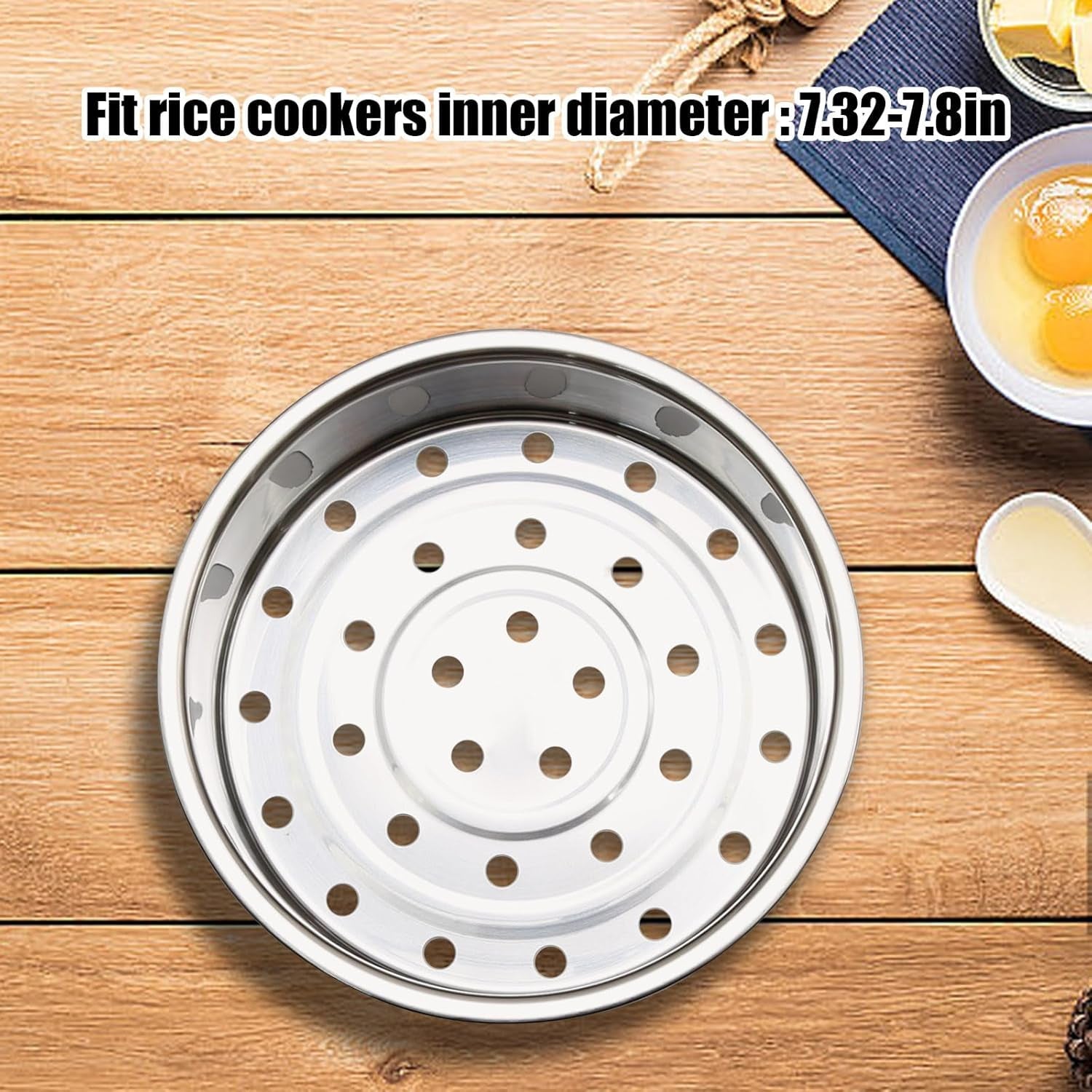 2Pcs Stainless Steel Steamer Basket Set – Round Tray Rack for Rice Cooker. Warmer & Kitchen Cooking (Veggies. Fish. Meat) - Image 7