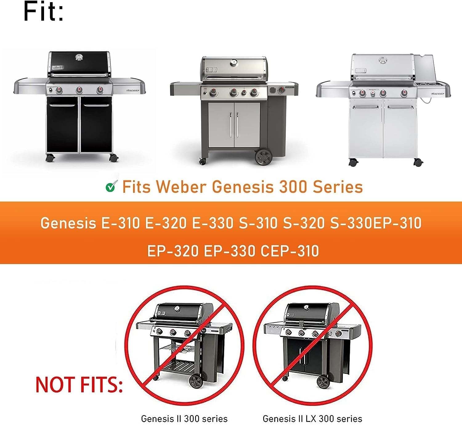 Grill Griddle 7566 Griddle Replacement Parts Cast Iron Griddle for Weber Genesis. Griddle for Weber Genesis Grill 300 Series Genesis E-310 E-320 E-330 S-310 S-320 S-330 EP-310 EP-320 EP-330 CEP-310 - Image 4