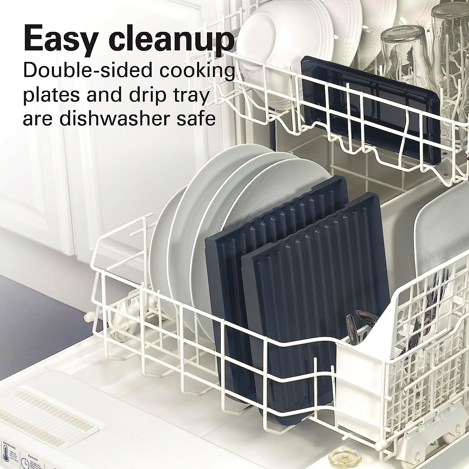 3-In-1 Electric Indoor Grill + Griddle. 8-Serving. Reversible Nonstick Plates. 2 Cooking Zones with Adjustable Temperature (38546). Black - Image 6