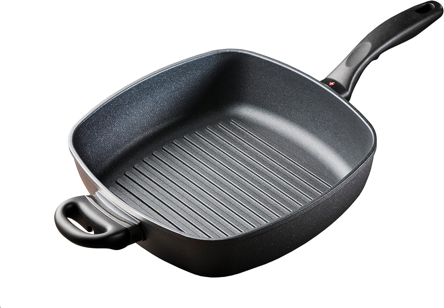 11 X 11 (5.3 Qt) Square Grill Saute Pan HD Nonstick Diamond Coated Aluminum Dishwasher Safe and Oven Safe. Grey