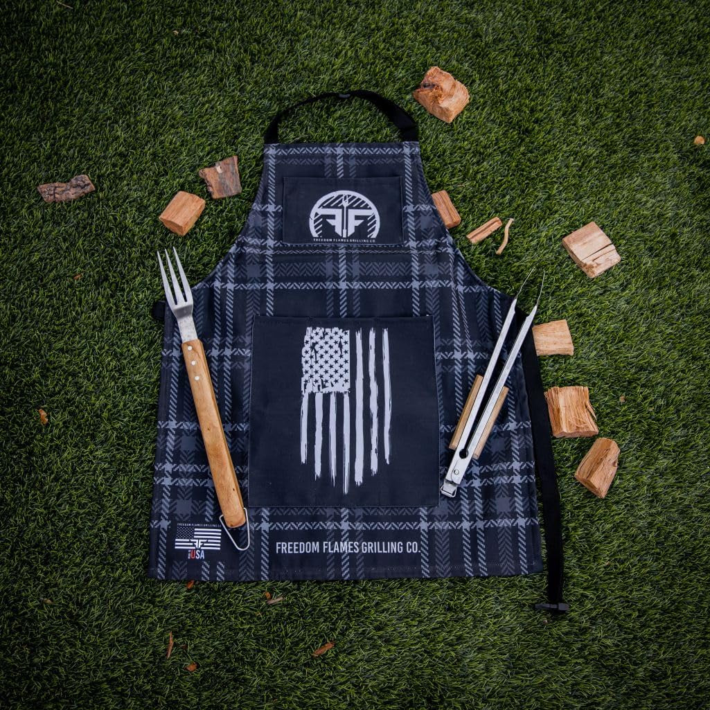 BBQ Grill Apron | Made in the USA | Kitchen Apron with Pockets | Grilling Accessory for Barbecue & Meat Smoker - Image 6