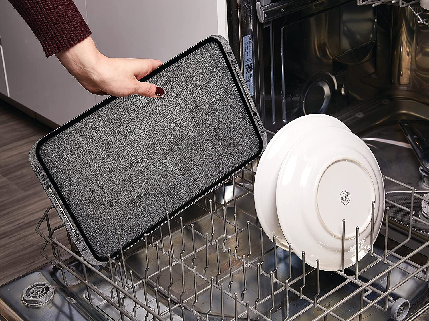 Power XL Smokeless Electric Indoor Removable Grill and Griddle Plates. Nonstick Cooking Surfaces. Glass Lid. 1500 Watt. 21X 15.4X 8.1. Black - Image 7