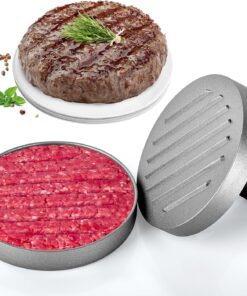LAZYBISON Burger Press Patty Maker with 200PCS Free Wax Papers|Aluminum Non-Stick Hamburger Press Kit Burger Maker|1/4Lb to 1/3Lb Meat Beef Veggie Hamburger Mold for Kitchen BBQ Grill