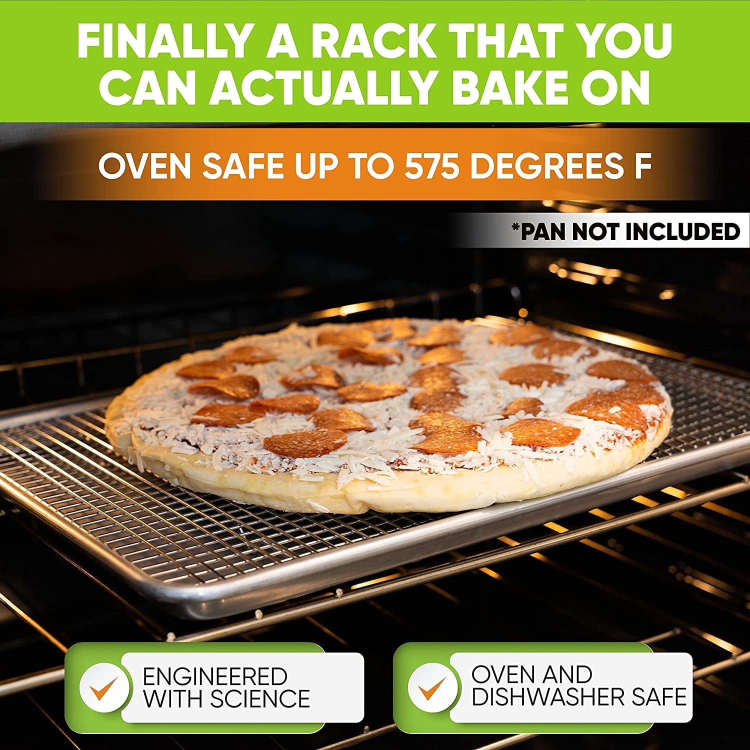 Spring Chef Cooling Rack & Baking Rack - 100% Stainless Steel Cookie Cooling Racks. Wire Rack for Baking. 11.8 X 17 Fits Half Sheet Roasting Pan for Bacon. BBQ - Cooling Racks for Cooking and Baking - Image 4