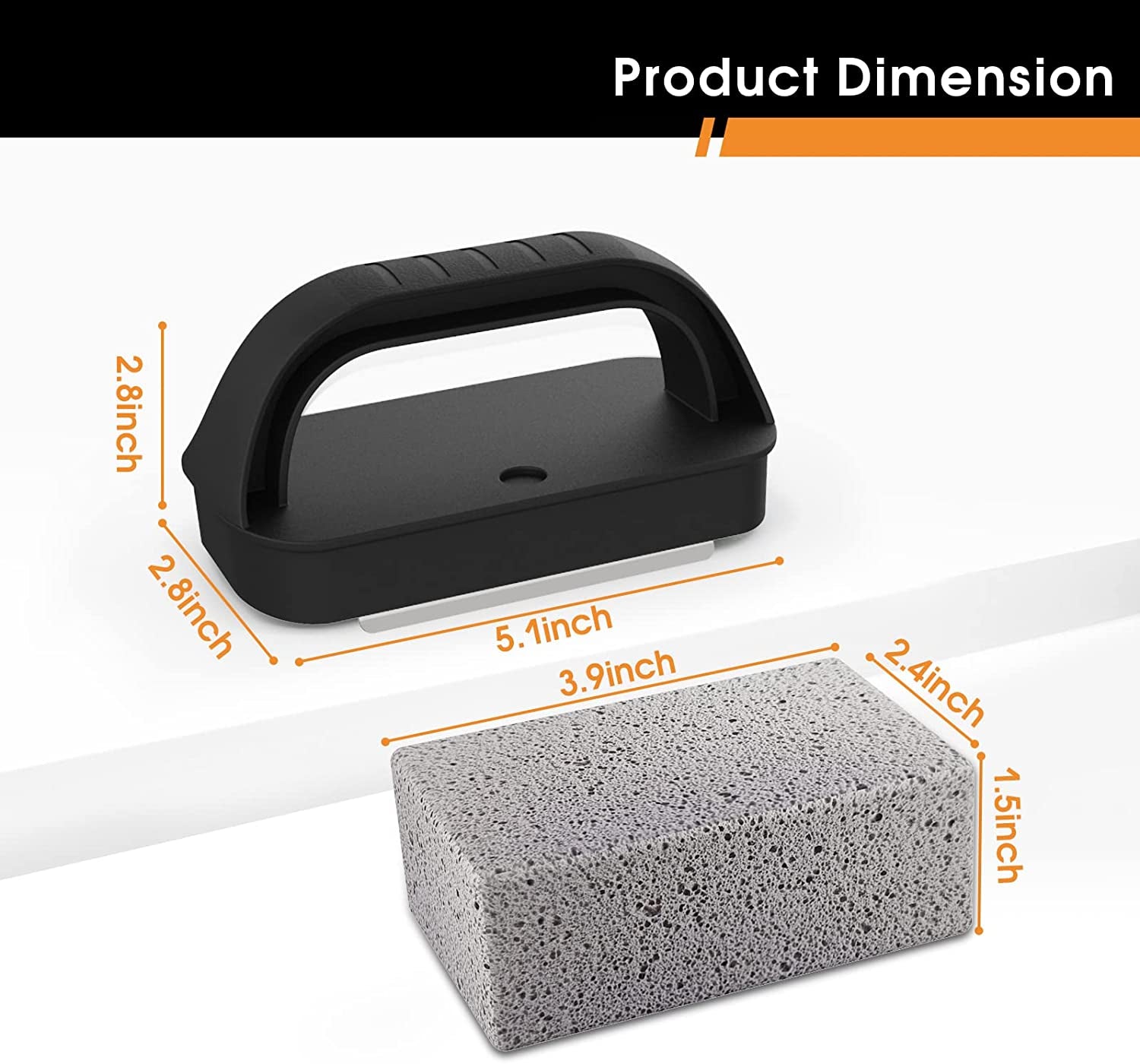 Heavy Duty Grill Cleaner. Grill Cleaning Bricks with Handle. Pumice Griddle Cleaning Stone Removing Stains for BBQ. Swimming Pool. Sink(4 Pack) - Image 5