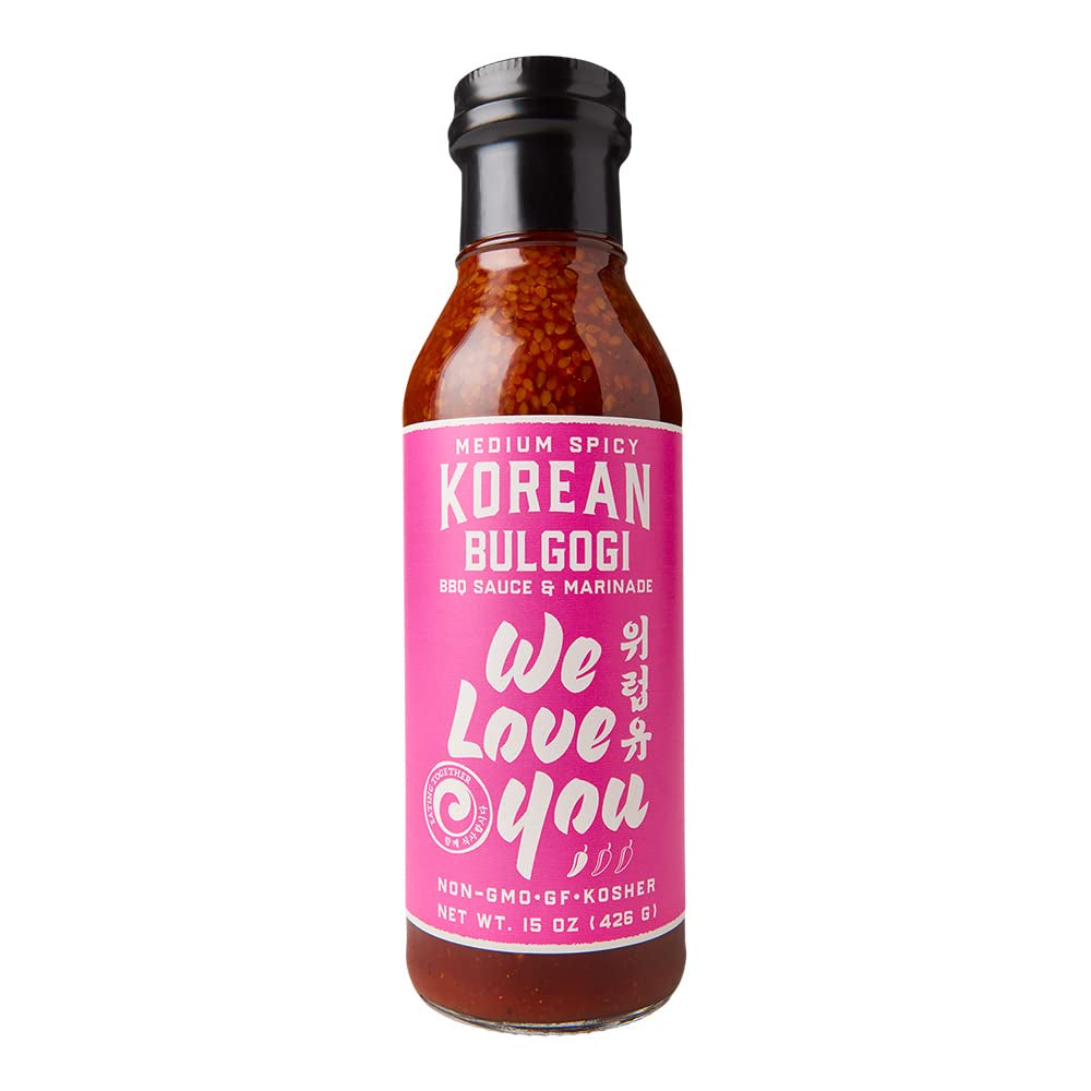 Medium Spicy Korean Bulgogi Kalbi Galbi BBQ Marinade & Sauce Gluten-Free. Non-Gmo. Vegan. OU Kosher 15Oz (Pack of 1)