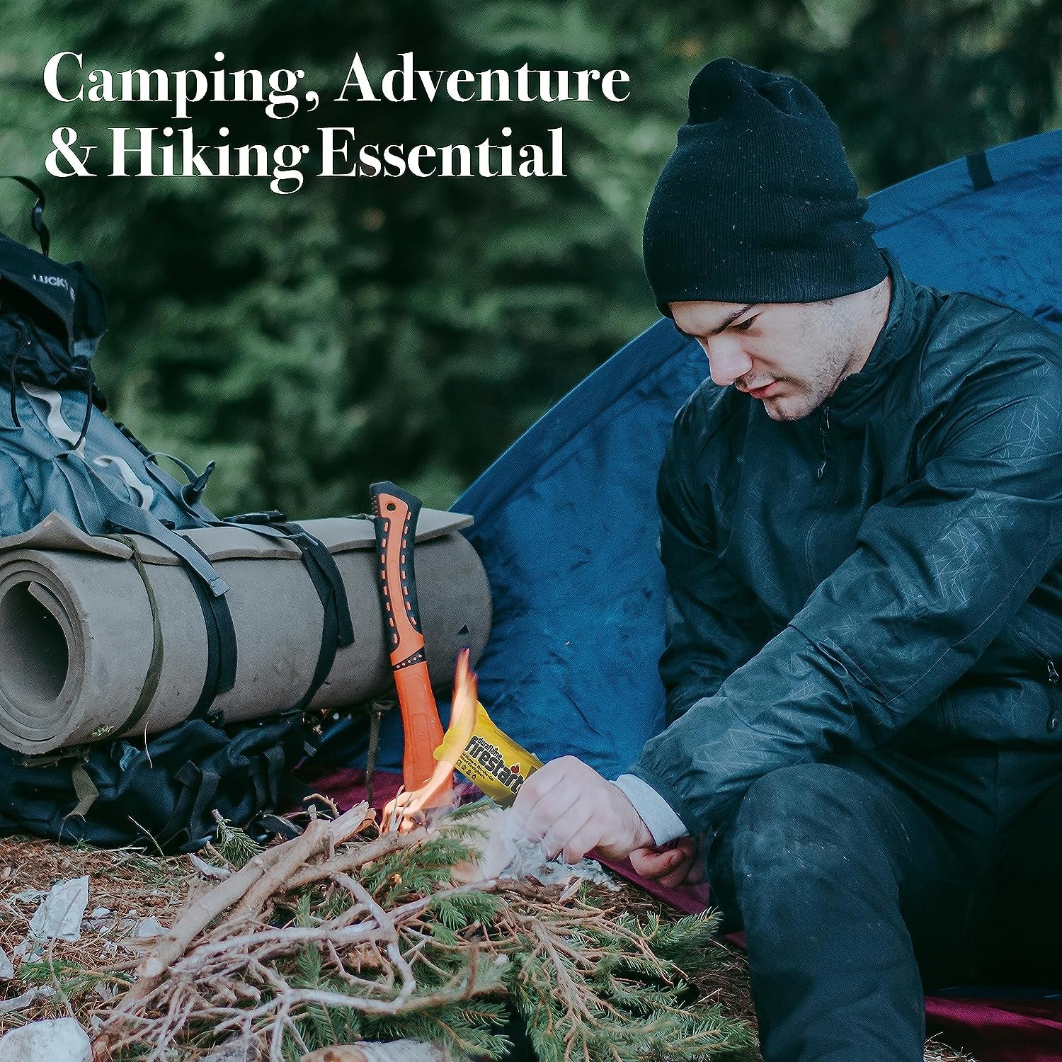 Fire Starter for Indoor and Outdoor Use - Quick Ignition Fire Logs for BBQ. Fireplace. Fire Pit and Campfires (24 Pack) - with 1 Bonus Fire Color Changing Packet - Image 5