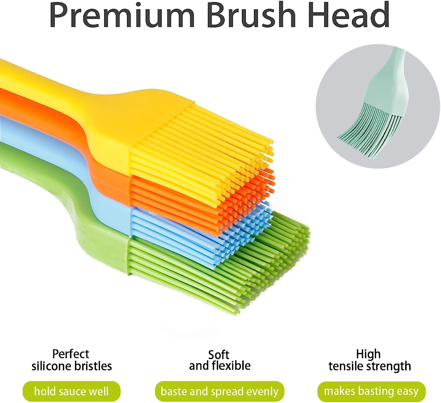 Silicone Basting Pastry Brush - Cooking Brush for Oil Sauce Butter Marinades. Food Brushes for BBQ Grill Kitchen Baking. Baster Brushes Baste Pastries Cakes Meat Desserts. Food Grade. Dishwasher Safe - Image 4