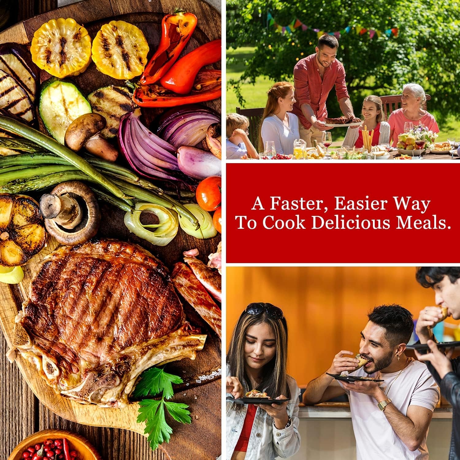 Techwood Indoor Grill Smokeless Grill. 1500W Indoor Korean BBQ Electric Tabletop Grill with Tempered Glass Lid. Removable Grill and Griddle Plates with Drip Tray. Gray - Image 2