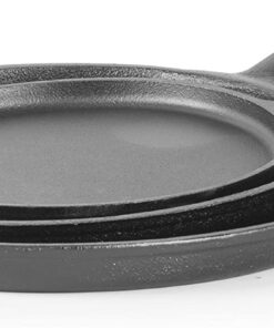Commercial Chef round Cast Iron Griddle Pan 3-Piece Set – 8-Inch. 10-Inch. and 12-Inch - Pre-Seasoned Griddle Cast Iron Cookware
