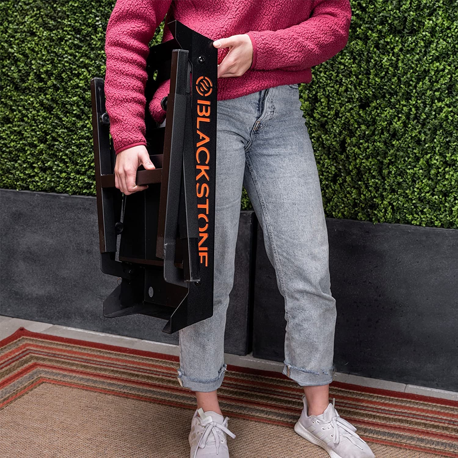 Universal Griddle Stand with Adjustable Leg and Side Shelf - Made to Fit 17 or 22 Propane Table Top – Perfect Take along Grill Accessories for Outdoor Cooking Camping (Black) - Image 4