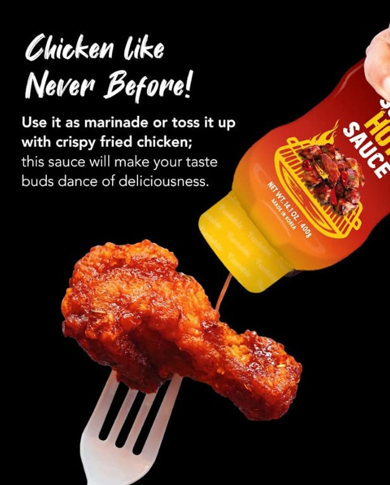 Funtable Super Hot Sauce (14.1Oz. Pack of 1) - Authentic Korean Flavor. Spicy & Tangy Sauce. Low-Calorie. Ideal for Fried Chicken. Nuggets. Dipping & More. - Image 3