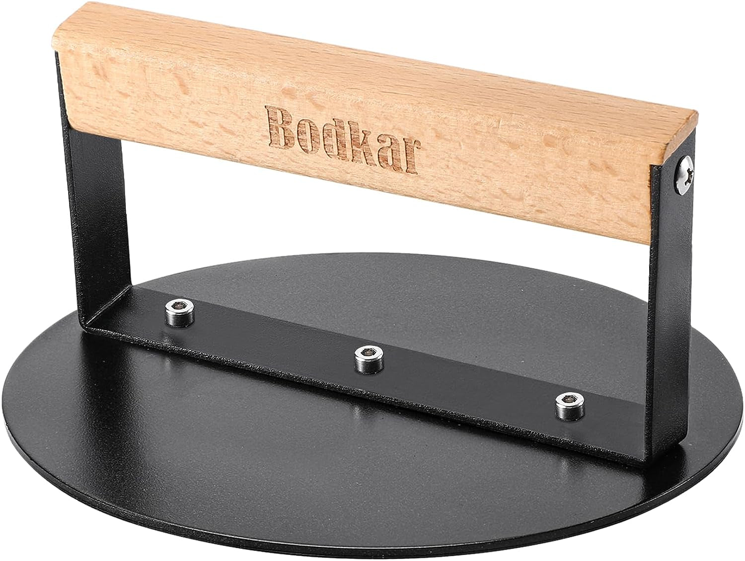 Bodkar Smash Burger Press 6 Inch. round Burger Smasher Grill Press for Griddle Bacon Press Meat Steak Press with Wood Handle