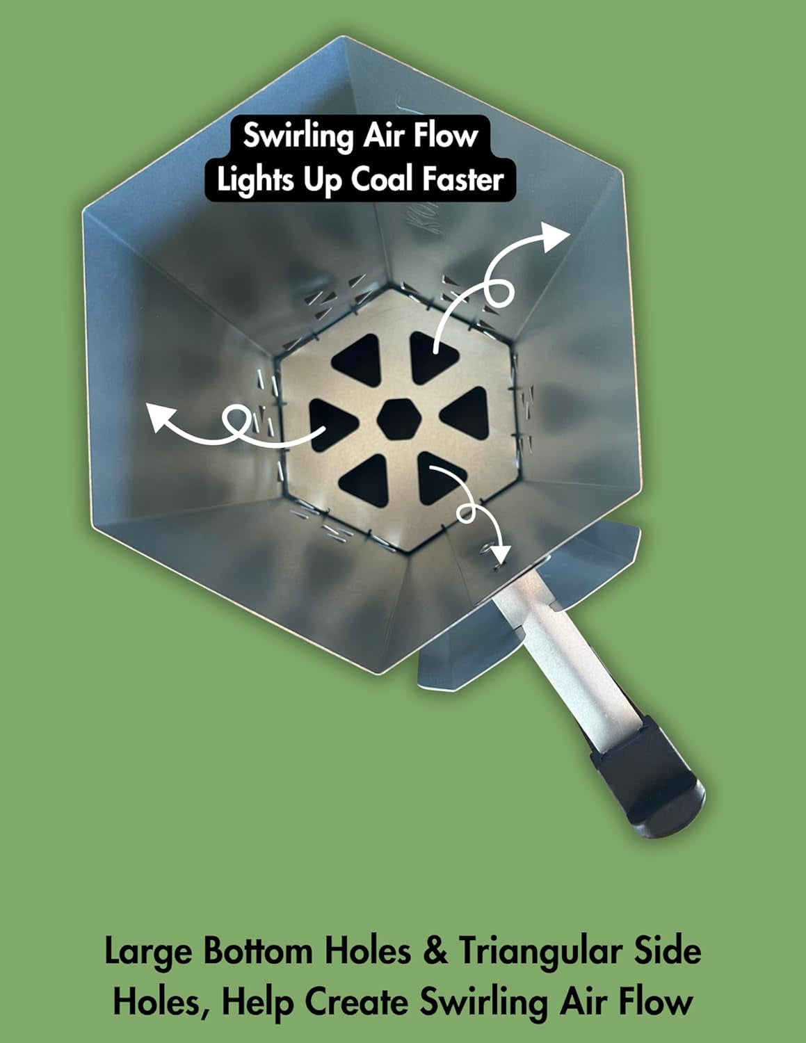 Heavy Duty Charcoal Chimney Starter. XXL Size. BBQ Chimney Starter for Charcoal Grill and Barbecues. Sturdy and Easy to Use BBQ Grill Tool for Rapid Fire Starter. Fire Starter Set (Steel) - Image 9