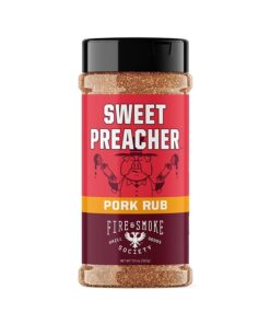 Fire & Smoke Society Sweet Preacher Pork Rub | BBQ Seasoning for Smoking and Grilling Meat | Pulled Pork Ribs Chops. Poultry. Chicken. Beef. Dry BBQ Rubs and Spices | Brown Sugar. Red Spices & Herbs | 11.9 Oz (1-Pack)
