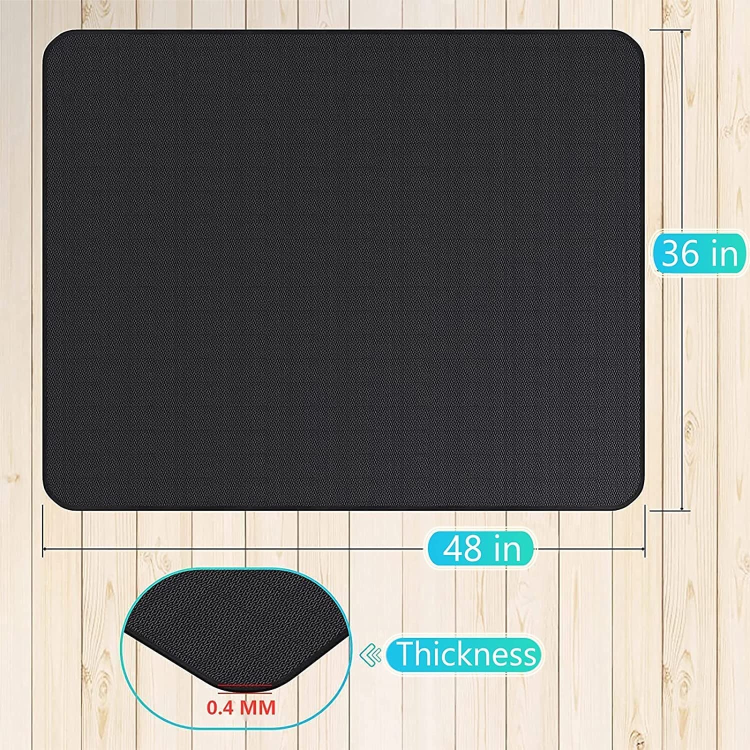 Thickened 48X36 Inches under Grill Mat for Outdoor Grill.Double-Sided Fireproof Grill Pad for Fire Pit.Indoor Fireplace Mat Fire Pit Mat.Oil-Proof Waterproof BBQ Protector for Deck and Patio - Image 8