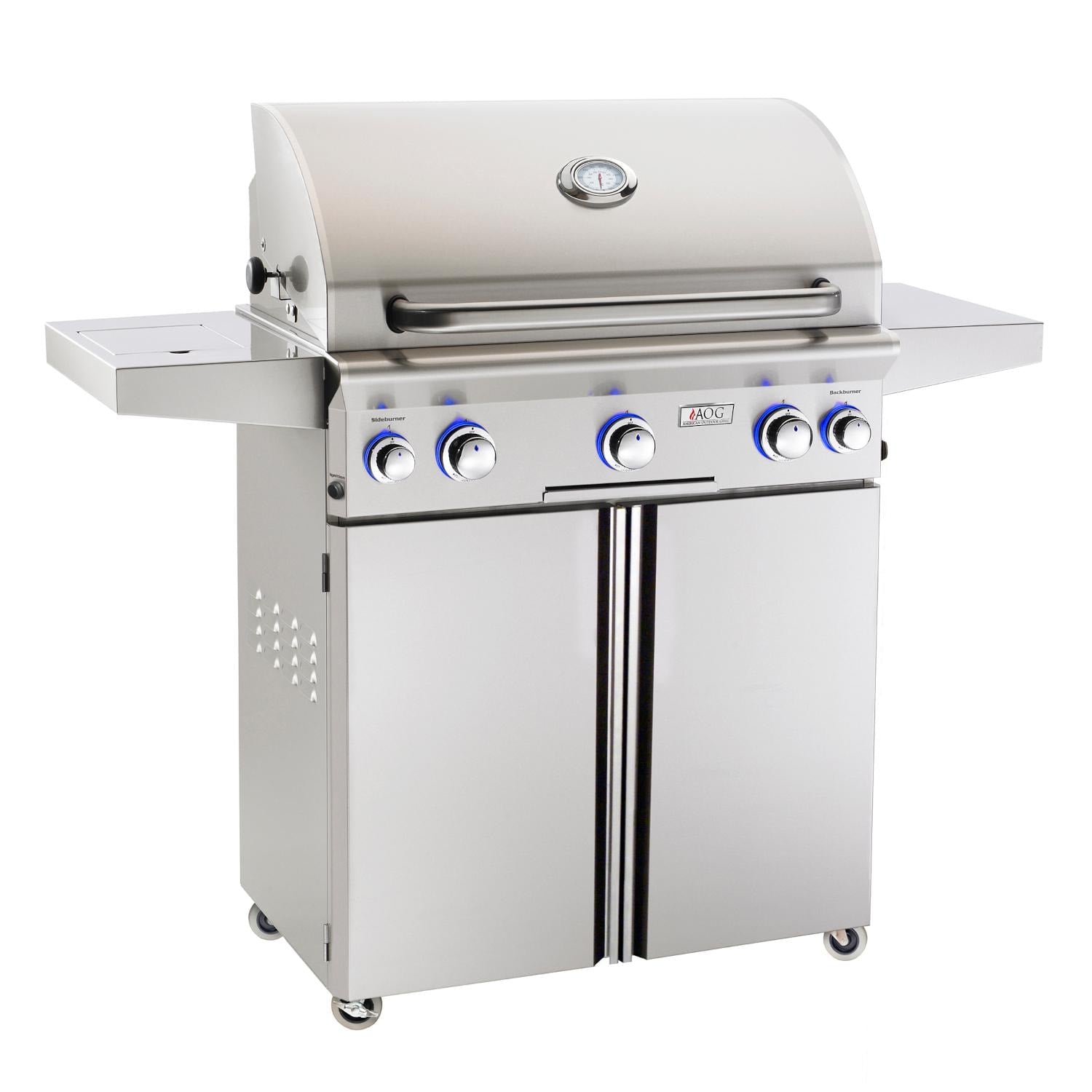 American Outdoor Grill: 30 AOG Grill on Cart. w/ Lights & Rotisserie & Side Burner