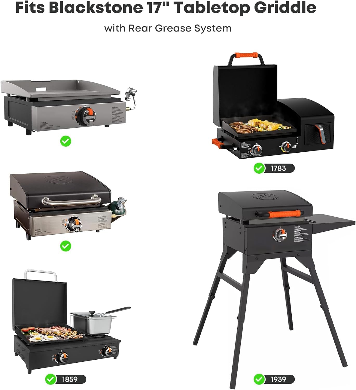 Stainless Steel Flat Top Griddle for Blackstone 17 Inch Tabletop Grill Station. Griddle Replacement Top with Rear Grease System - Image 5