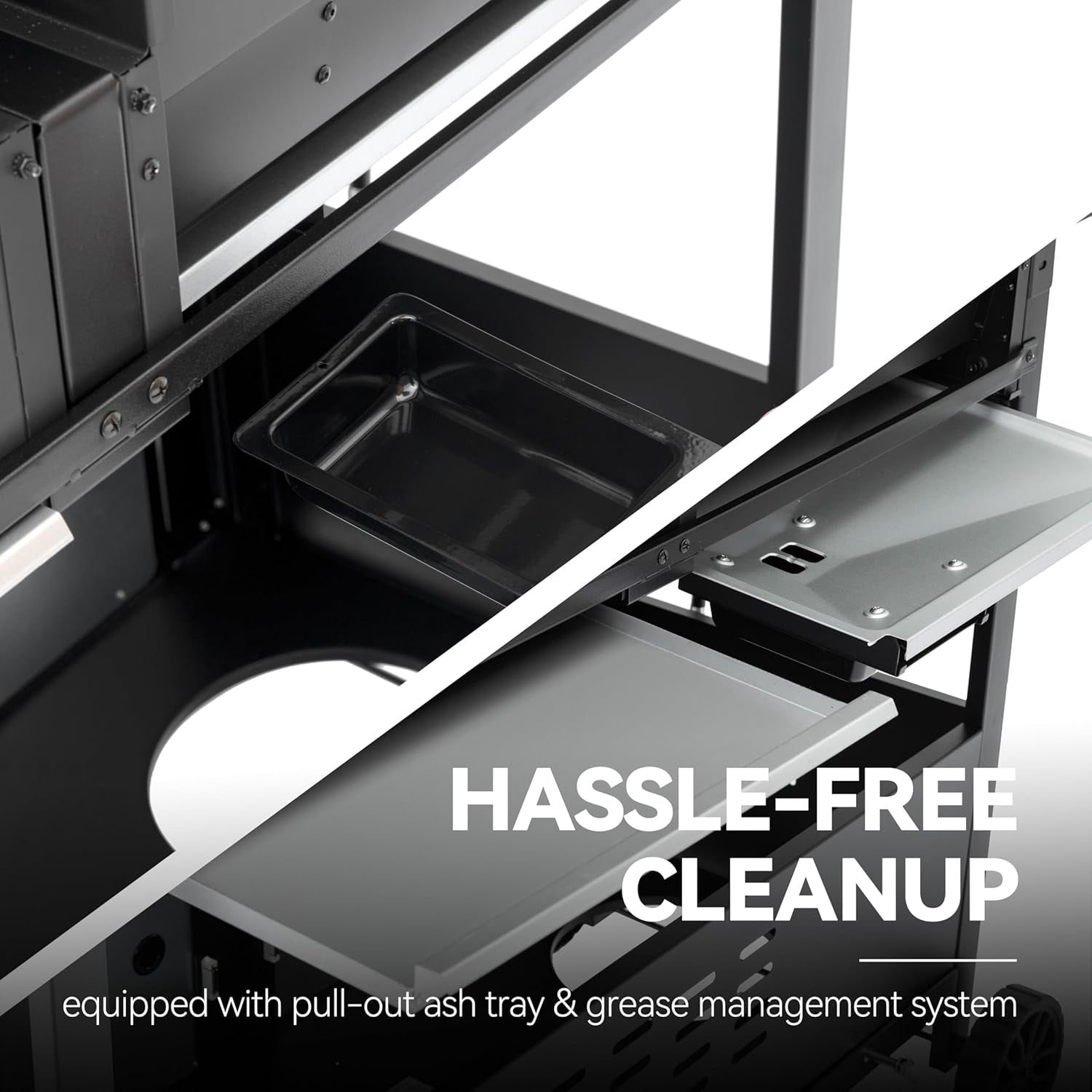 Royal Gourmet ZH3002N Propane Gas and Charcoal Grill Combo. Dual Fuel BBQ Grill with 2 Side Shelves for Outdoor Patio Garden Backyard Barbecue. 20.000 Btus. Silver & Black - Image 9