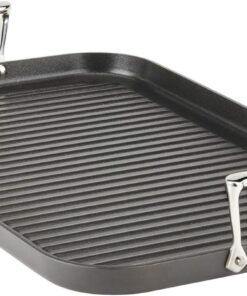 HA1 Hard Anodized Nonstick Grill/Griddle Pan 13X20 Inch Oven Broiler Safe 500F Pots and Pans. Cookware Black