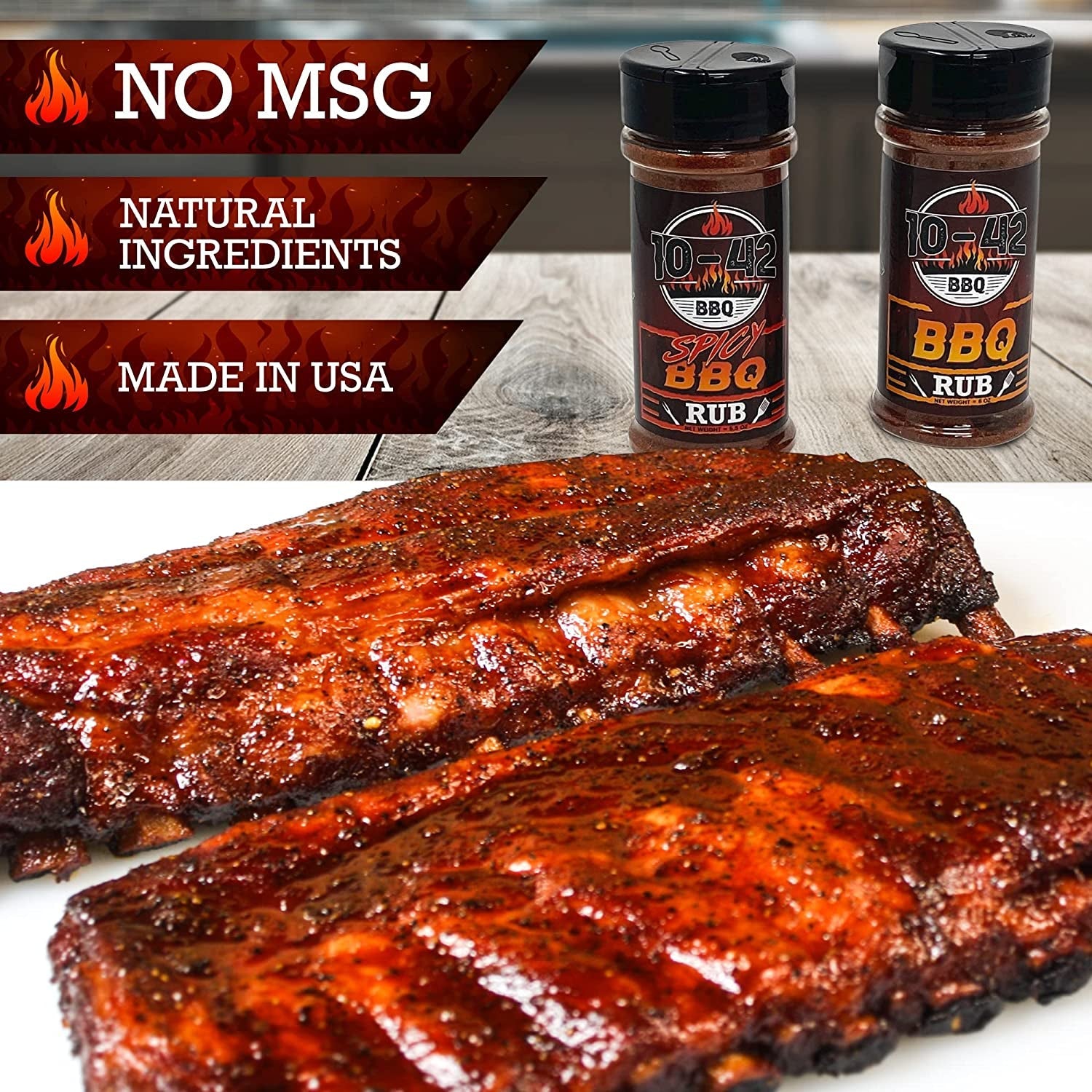 10-42 BBQ Brisket Rub | All-Natural Spice Seasoning for Steak. Rib. Beef Brisket | Barbecue Meat Seasoning Dry Rub | BBQ Rubs and Spices for Smoking and Grilling | No MSG. 5.5.Oz Bottle - Image 3