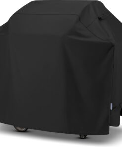 Sunpatio Grill Cover 55 Inch. Outdoor Heavy Duty Waterproof Barbecue Gas Cover. UV & Fade Resistant. All Weather Protection Compatible for Weber Charbroil Nexgrill Kenmore Grills and More. Black
