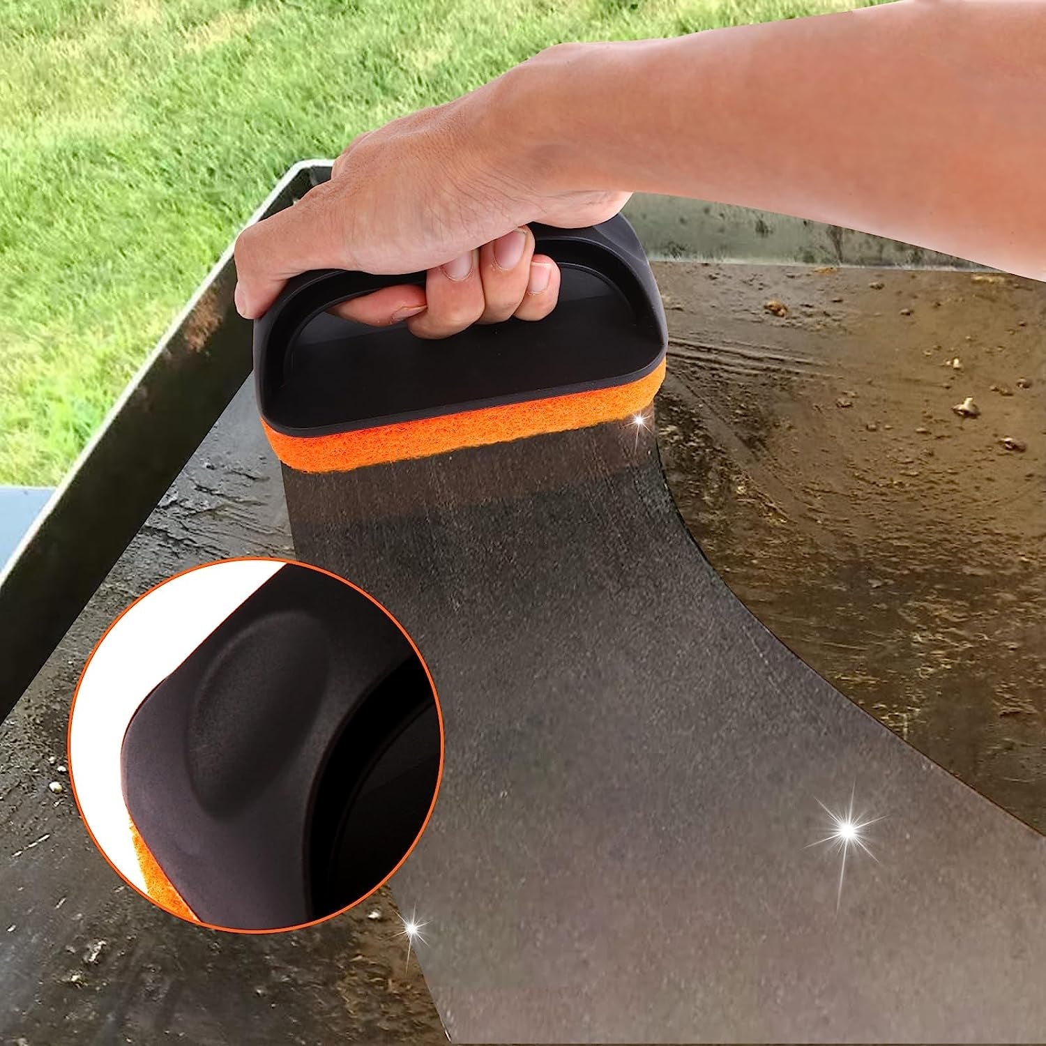 Upgraded Griddle Cleaning Kit for Blackstone 18 Pieces Flat Top Grill Accessories Cleaner Tool Set with Scraper. Heat-Resistant Silicone Spatula Mat with Hanger. Cleaning Brick. Scouring Pads - Image 5