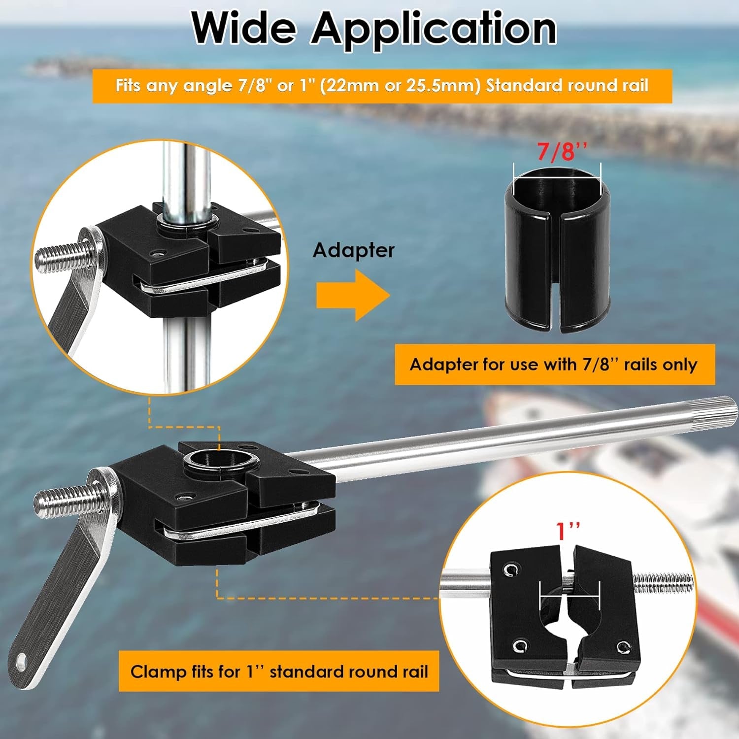 Round Rail Grill Mounting Hardware Kit for Standard 7/8 or 1 Rails. Compatible with All Magma Marine Kettles Grill A10-080 - Image 4