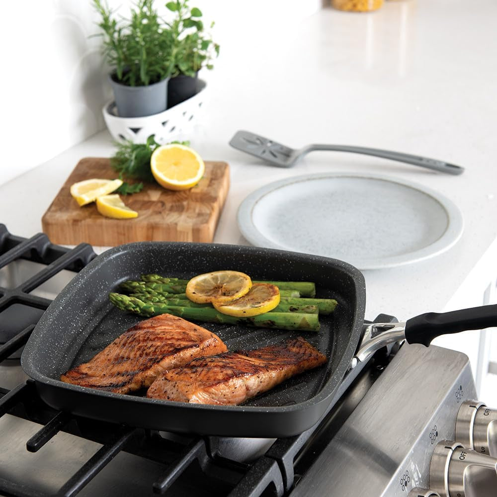 Verde Aluminized Steel Cookware with Ceramic Coating. Searing Grill Pan 10-Inch - Image 2