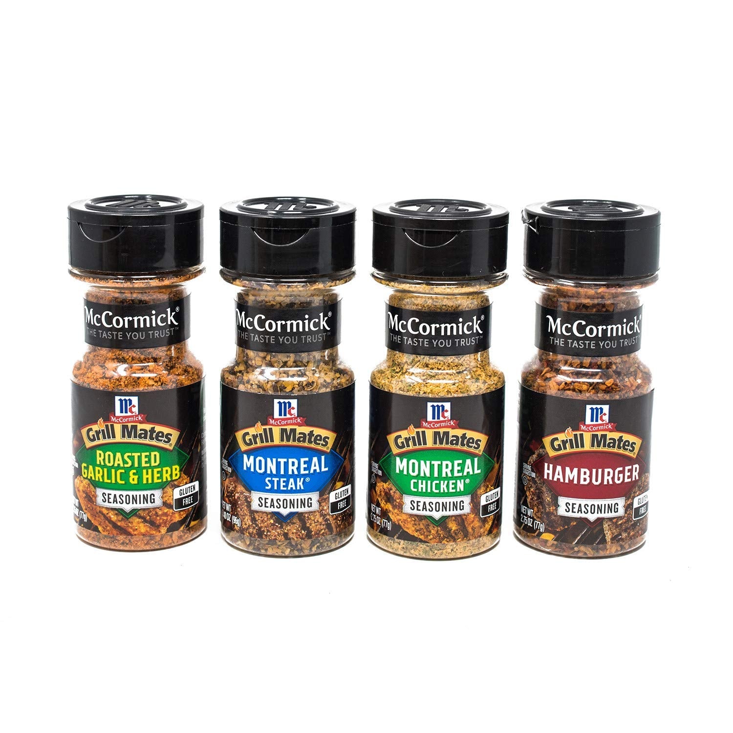 Mccormick Grill Mates Spices. Everyday Grilling Variety Pack (Montreal Steak. Montreal Chicken. Roasted Garlic & Herb. Hamburger). 4 Count