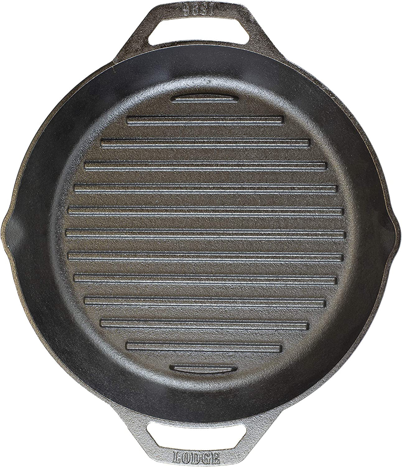 12 Cast Iron Dual Handle Grill Pan. Black - Image 2