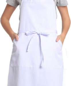 Adjustable Bib Apron with Long Ties for Women Men 18 Colors Chef Kitchen Cooking