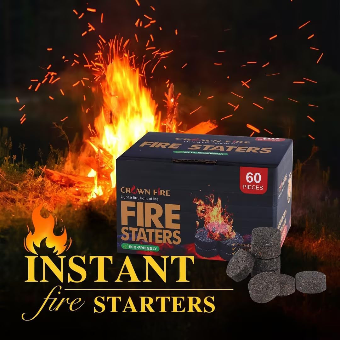 Fire Pit Starters for Solo Stove Mesa. 60 Count Fireplace Starter Great Accessories Tool for Grilling Camping Cooking Campfires and BBQ Light Fire Wood Charcoal and Sticks - Image 5