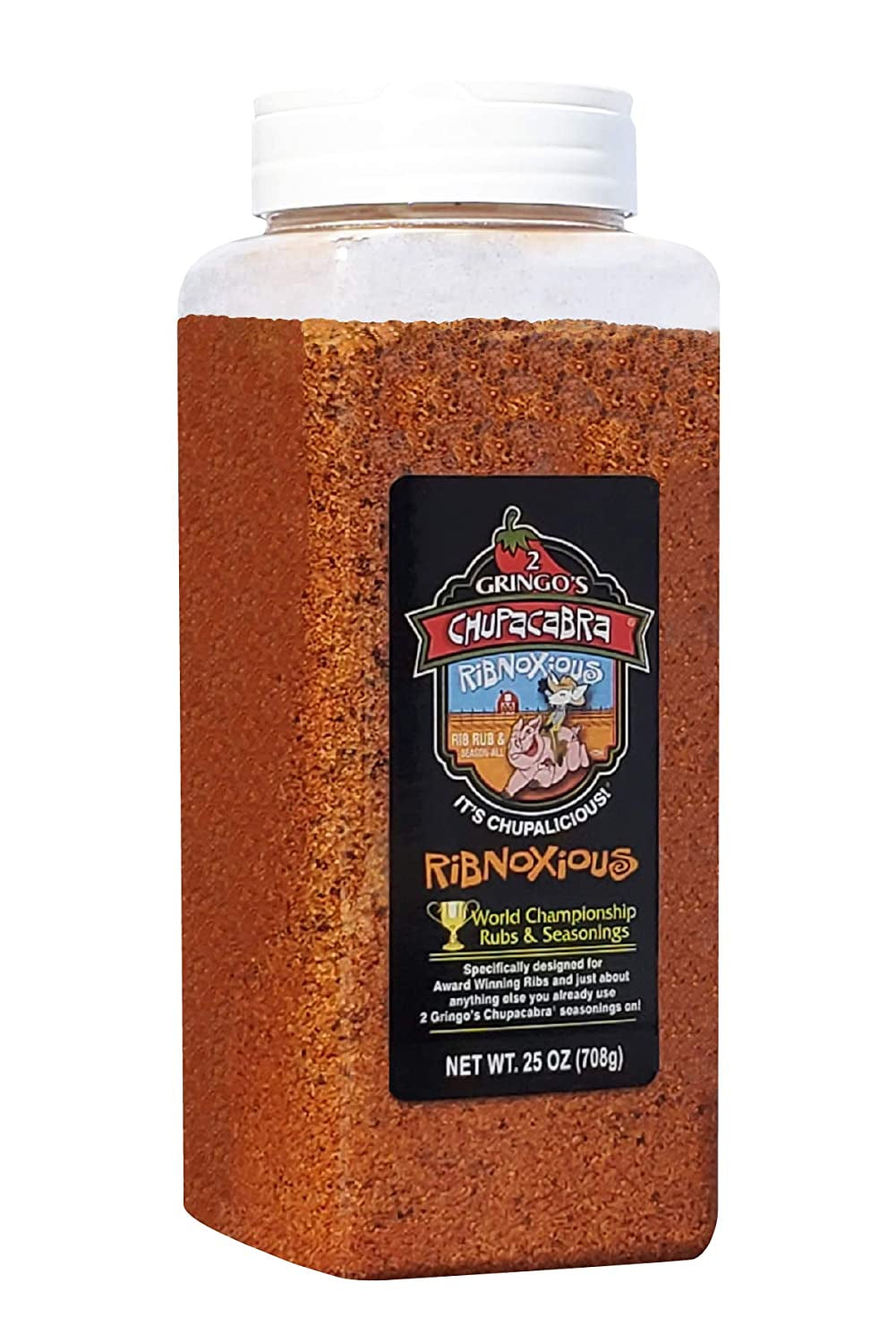 2 Gringos Chupacabra Ribnoxious Rib Rub. 25 Ounces