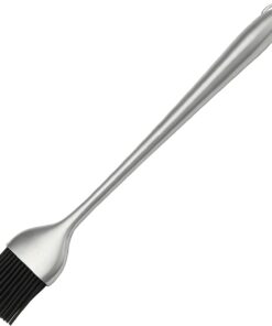 Heavy-Duty BBQ Basting Brush by HQY - Silicone Bristles with 12 Inch Stainless Steel Handle - Make Grilling Easy - 5 Year Guarantee