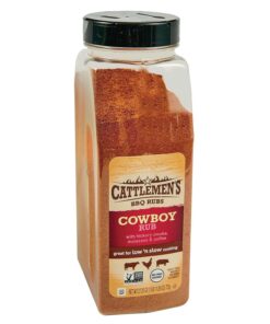 Cattlemen'S Cowboy Rub. 27.25 Oz - One 27.25 Ounce Container of Cowboy BBQ Rub with Hickory Smoke. Molasses and Coffee Flavor. Perfect for Brisket. Chicken or Beef