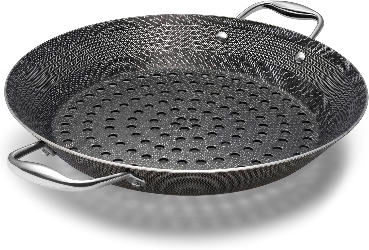 Hybrid Nonstick BBQ Grill Pan. Heat-Safe to 900º F. Dishwasher Safe