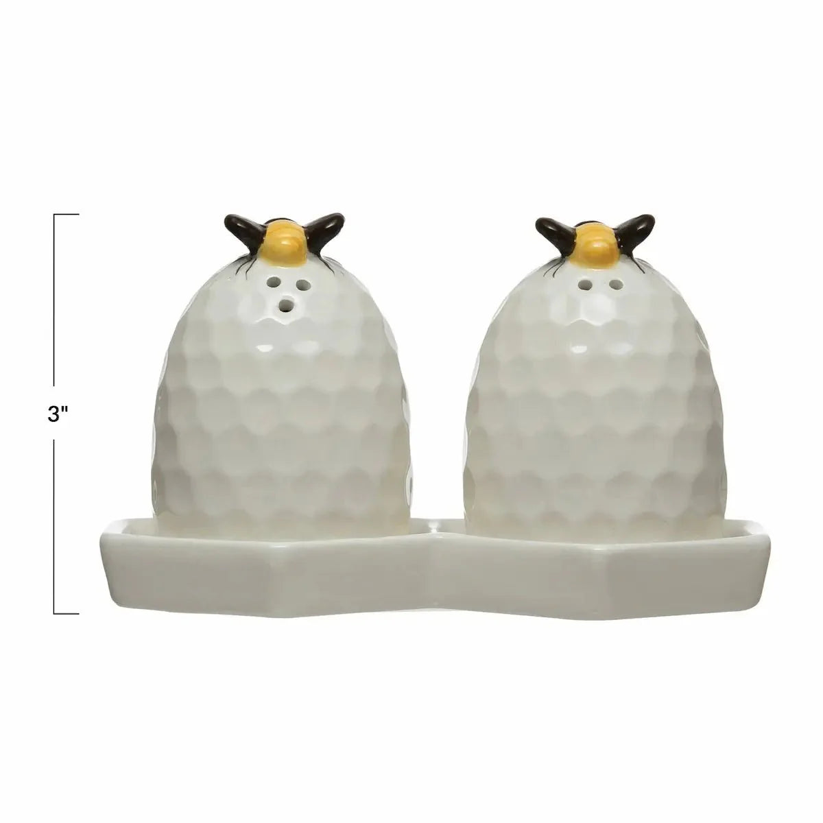 Beehive Salt and Pepper Shakers with Plate - Image 4